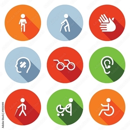 Disability flat Icons Set